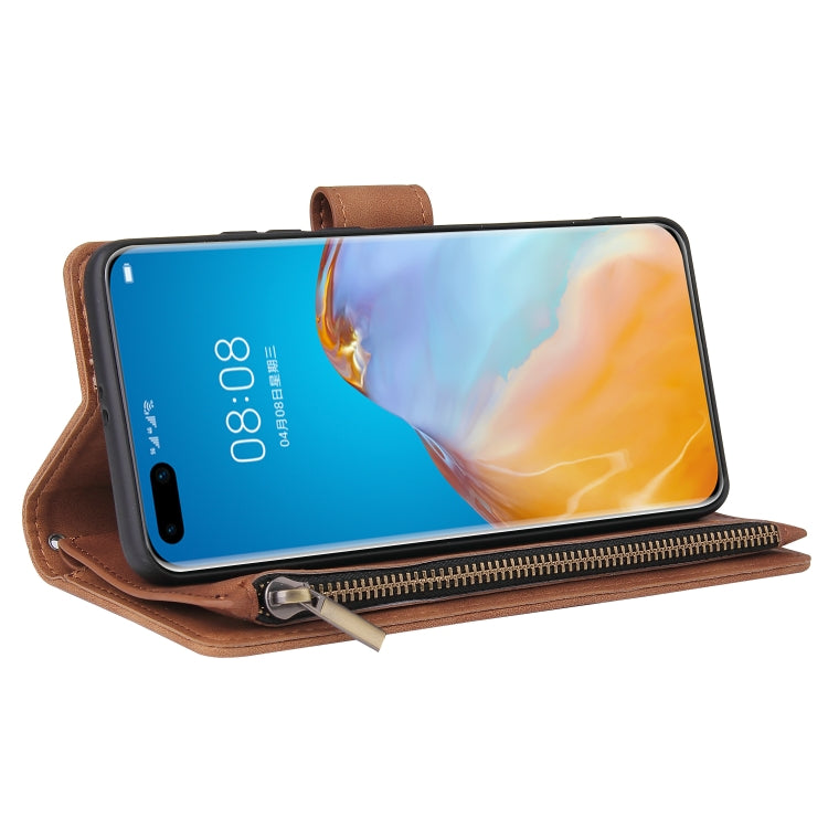 For Huawei P40 Pro Multifunctional Horizontal Flip Leather Case, with Card Slot & Holder & Zipper Wallet & Photo Frame