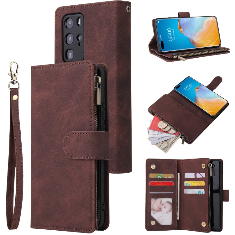 For Huawei P40 Pro Multifunctional Horizontal Flip Leather Case, with Card Slot & Holder & Zipper Wallet & Photo Frame