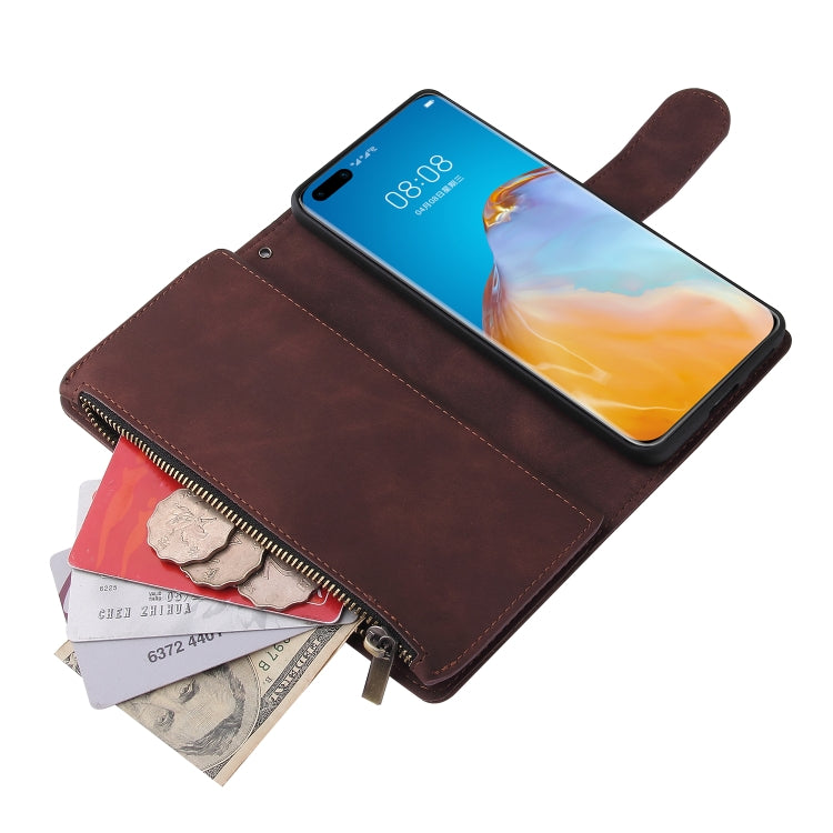 For Huawei P40 Pro Multifunctional Horizontal Flip Leather Case, with Card Slot & Holder & Zipper Wallet & Photo Frame