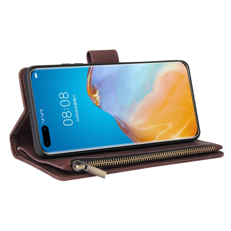 For Huawei P40 Pro Multifunctional Horizontal Flip Leather Case, with Card Slot & Holder & Zipper Wallet & Photo Frame