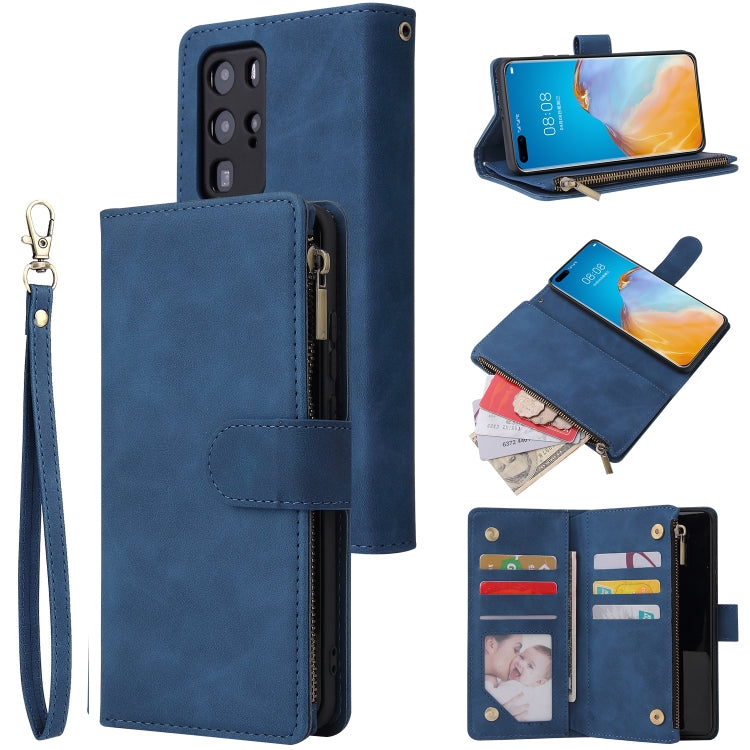 For Huawei P40 Pro Multifunctional Horizontal Flip Leather Case, with Card Slot & Holder & Zipper Wallet & Photo Frame