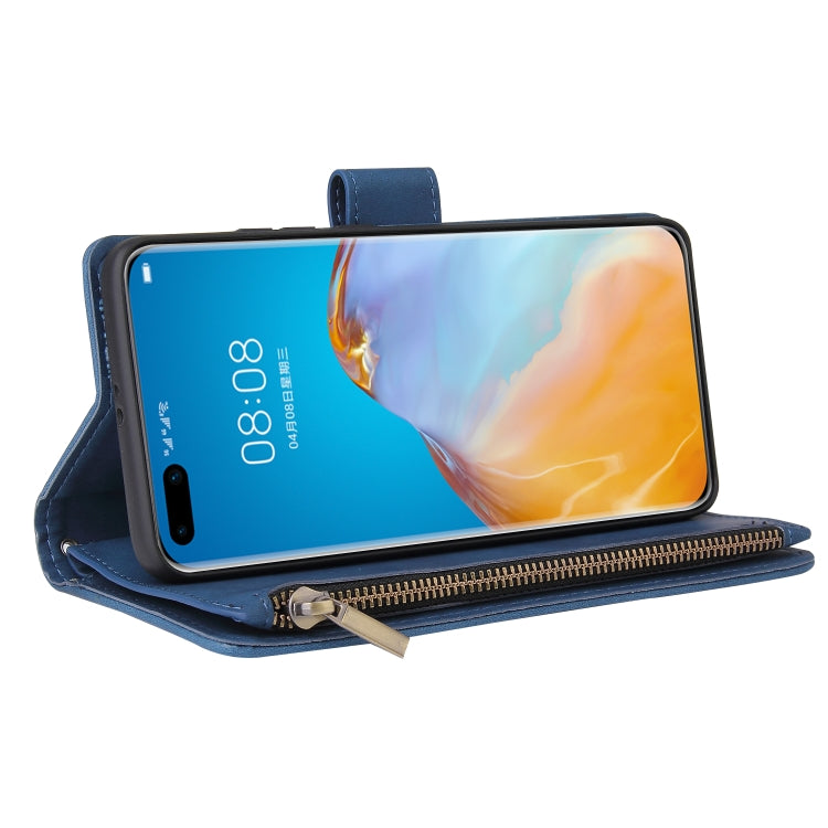 For Huawei P40 Pro Multifunctional Horizontal Flip Leather Case, with Card Slot & Holder & Zipper Wallet & Photo Frame