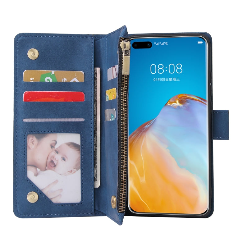 For Huawei P40 Pro Multifunctional Horizontal Flip Leather Case, with Card Slot & Holder & Zipper Wallet & Photo Frame