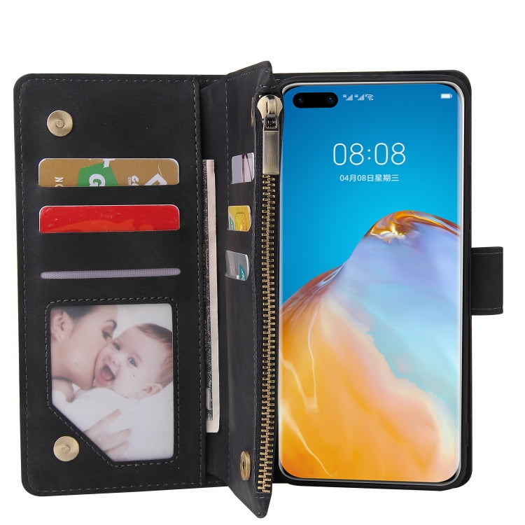 For Huawei P40 Pro Multifunctional Horizontal Flip Leather Case, with Card Slot & Holder & Zipper Wallet & Photo Frame