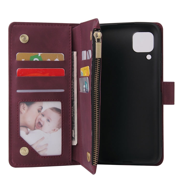 For Huawei P40 Lite Multifunctional Horizontal Flip Leather Case, with Card Slot & Holder & Zipper Wallet & Photo Frame
