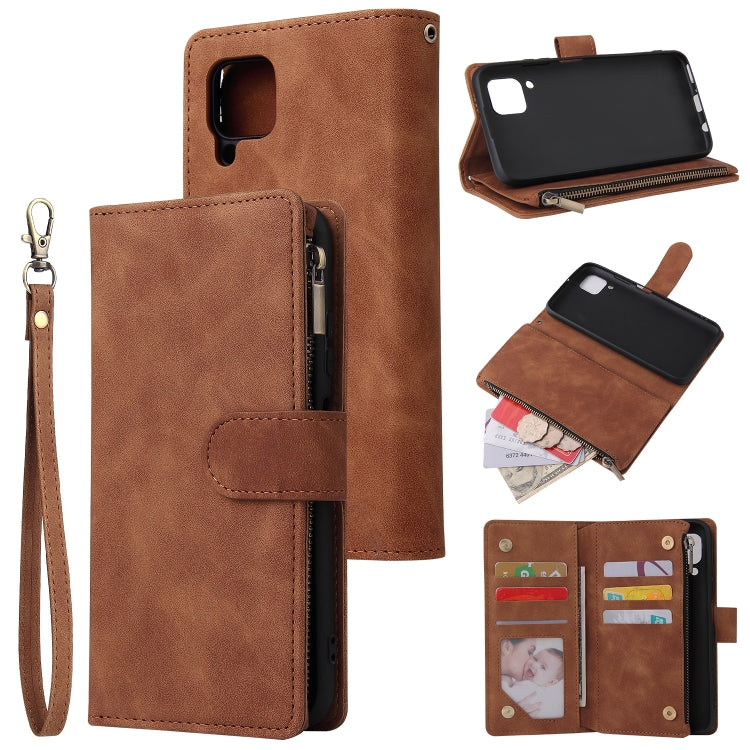For Huawei P40 Lite Multifunctional Horizontal Flip Leather Case, with Card Slot & Holder & Zipper Wallet & Photo Frame