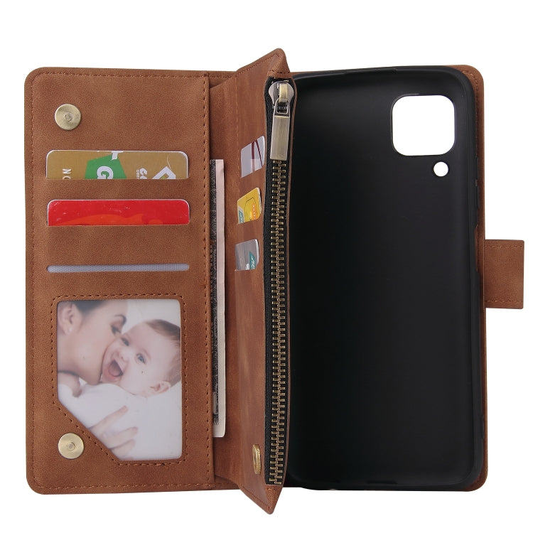 For Huawei P40 Lite Multifunctional Horizontal Flip Leather Case, with Card Slot & Holder & Zipper Wallet & Photo Frame
