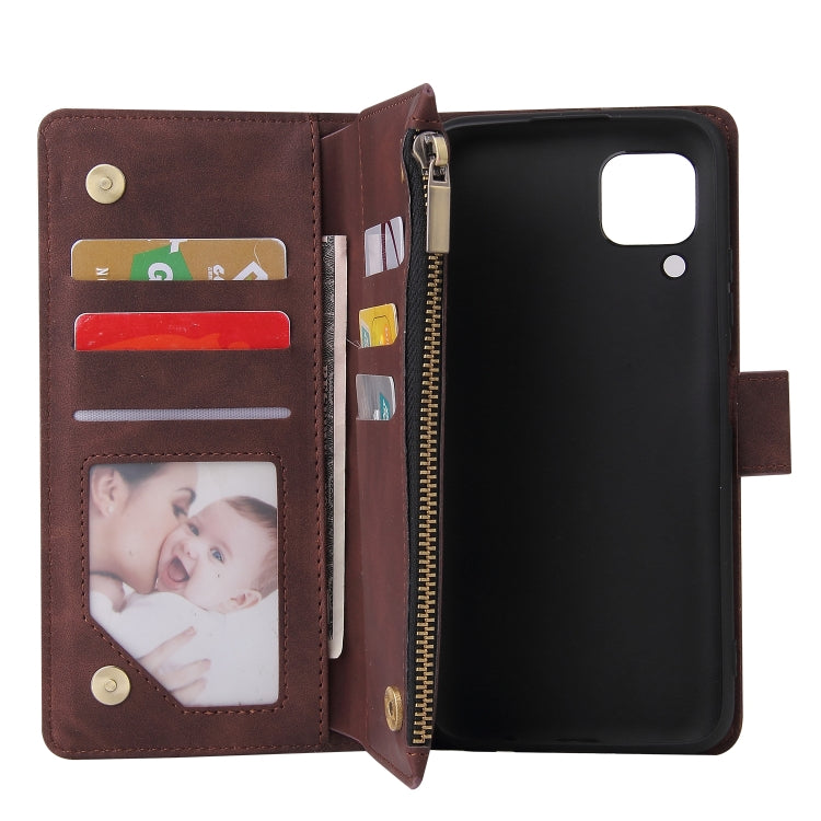 For Huawei P40 Lite Multifunctional Horizontal Flip Leather Case, with Card Slot & Holder & Zipper Wallet & Photo Frame