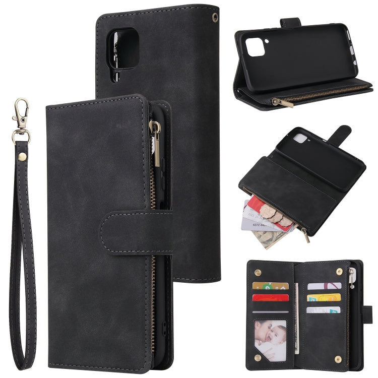 For Huawei P40 Lite Multifunctional Horizontal Flip Leather Case, with Card Slot & Holder & Zipper Wallet & Photo Frame