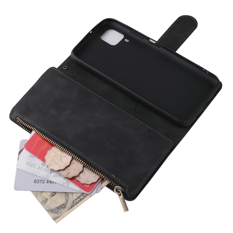 For Huawei P40 Lite Multifunctional Horizontal Flip Leather Case, with Card Slot & Holder & Zipper Wallet & Photo Frame