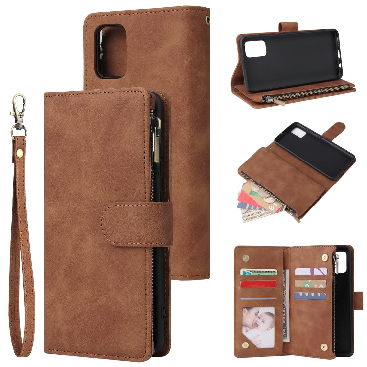 For Galaxy A51 Multifunctional Horizontal Flip Leather Case, with Card Slot & Holder & Zipper Wallet & Photo Frame