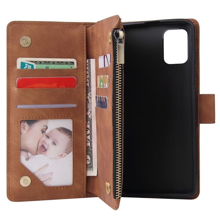 For Galaxy A51 Multifunctional Horizontal Flip Leather Case, with Card Slot & Holder & Zipper Wallet & Photo Frame