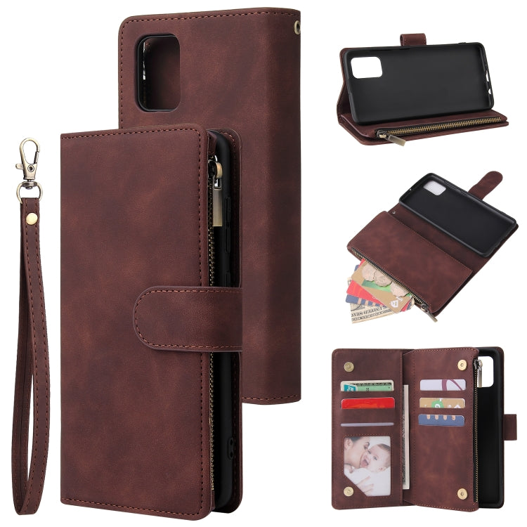 For Galaxy A51 Multifunctional Horizontal Flip Leather Case, with Card Slot & Holder & Zipper Wallet & Photo Frame