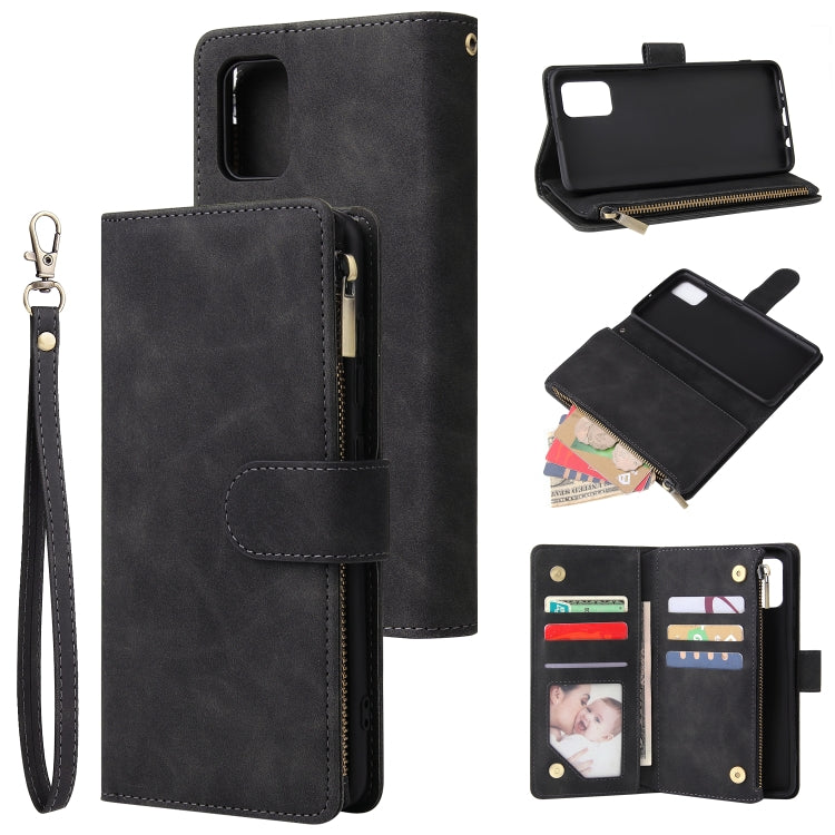 For Galaxy A51 Multifunctional Horizontal Flip Leather Case, with Card Slot & Holder & Zipper Wallet & Photo Frame