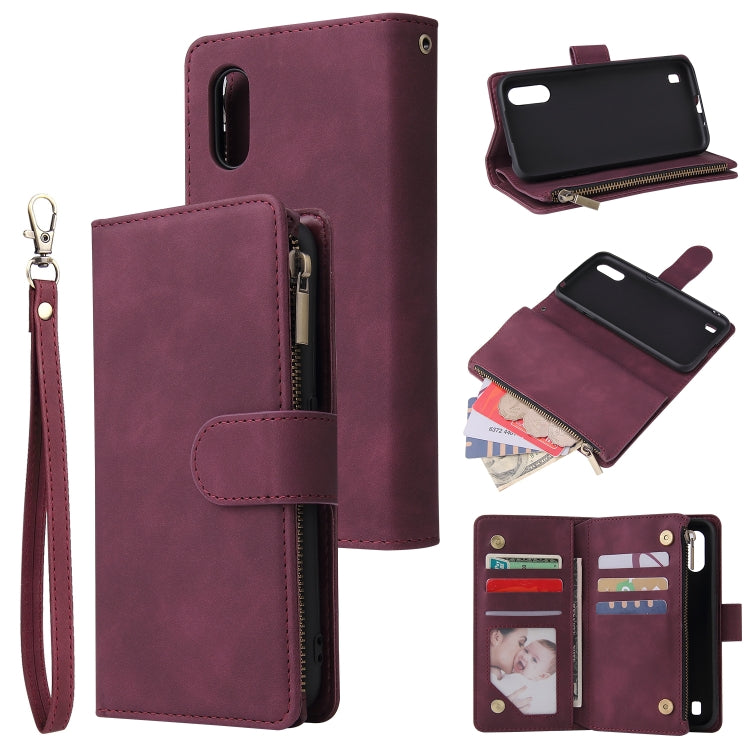 For Galaxy A01 Multifunctional Horizontal Flip Leather Case, with Card Slot & Holder & Zipper Wallet & Photo Frame