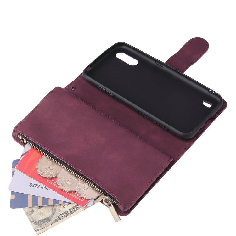 For Galaxy A01 Multifunctional Horizontal Flip Leather Case, with Card Slot & Holder & Zipper Wallet & Photo Frame