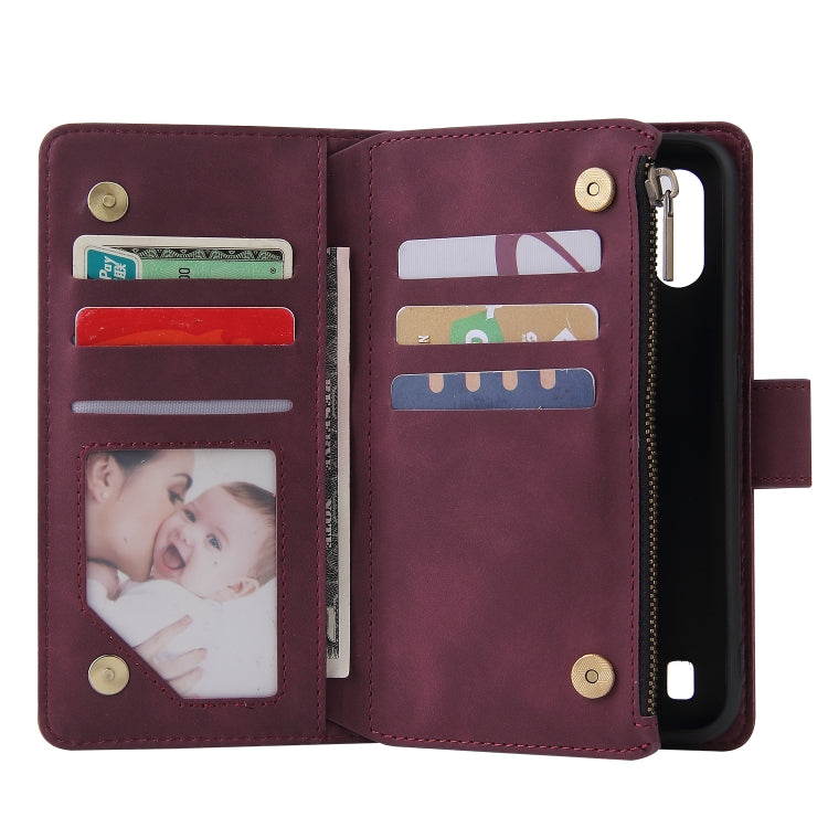 For Galaxy A01 Multifunctional Horizontal Flip Leather Case, with Card Slot & Holder & Zipper Wallet & Photo Frame