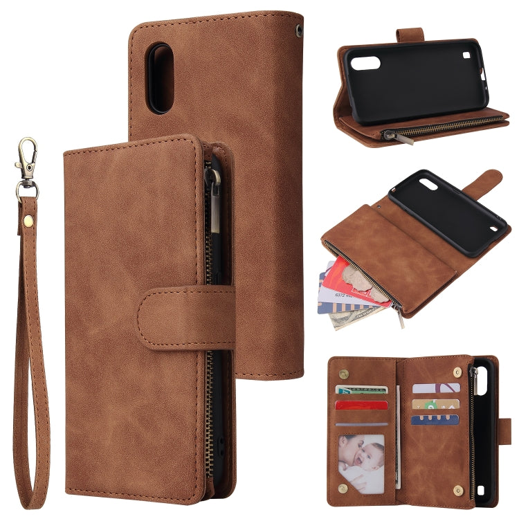 For Galaxy A01 Multifunctional Horizontal Flip Leather Case, with Card Slot & Holder & Zipper Wallet & Photo Frame