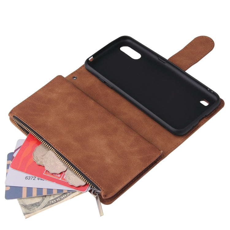 For Galaxy A01 Multifunctional Horizontal Flip Leather Case, with Card Slot & Holder & Zipper Wallet & Photo Frame