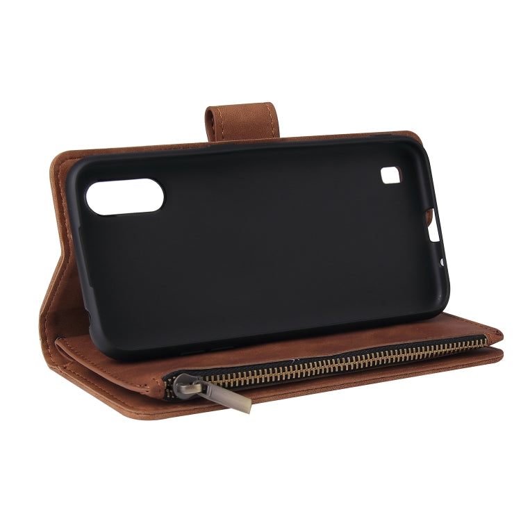 For Galaxy A01 Multifunctional Horizontal Flip Leather Case, with Card Slot & Holder & Zipper Wallet & Photo Frame