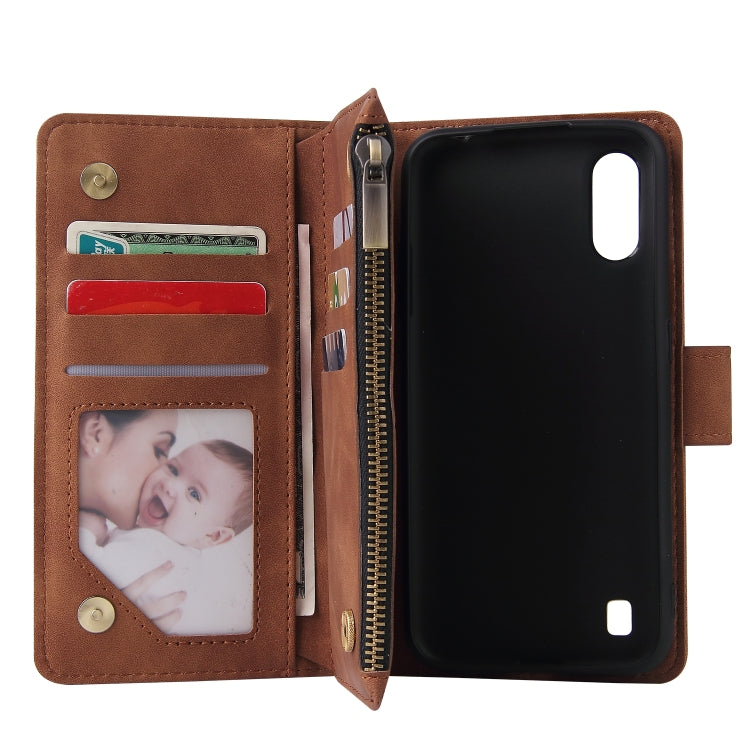 For Galaxy A01 Multifunctional Horizontal Flip Leather Case, with Card Slot & Holder & Zipper Wallet & Photo Frame