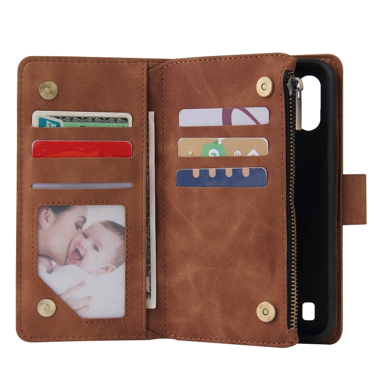 For Galaxy A01 Multifunctional Horizontal Flip Leather Case, with Card Slot & Holder & Zipper Wallet & Photo Frame