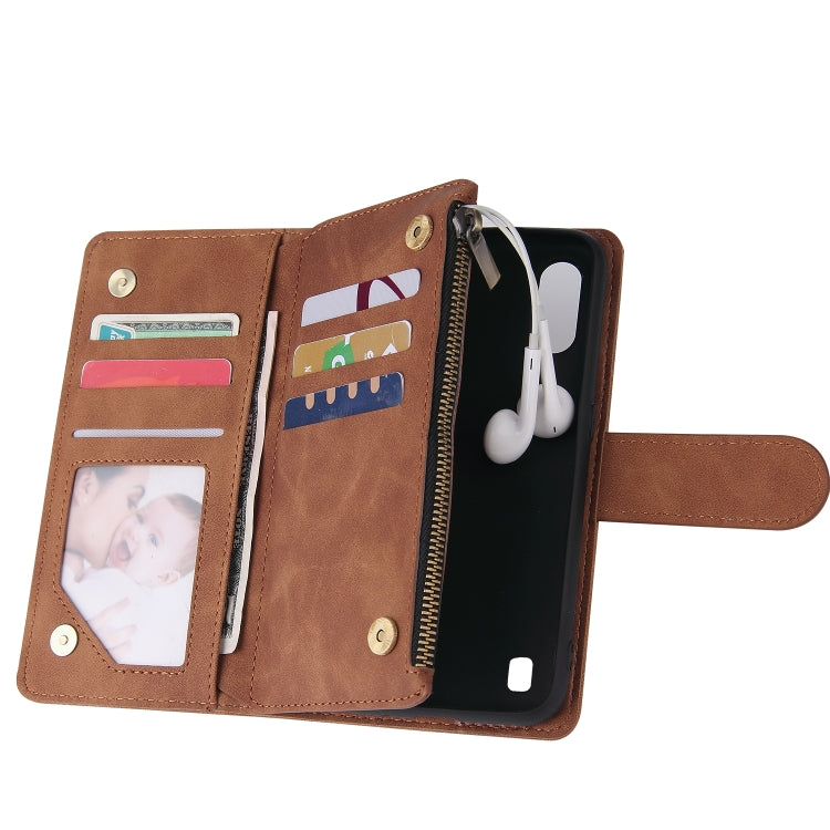 For Galaxy A01 Multifunctional Horizontal Flip Leather Case, with Card Slot & Holder & Zipper Wallet & Photo Frame