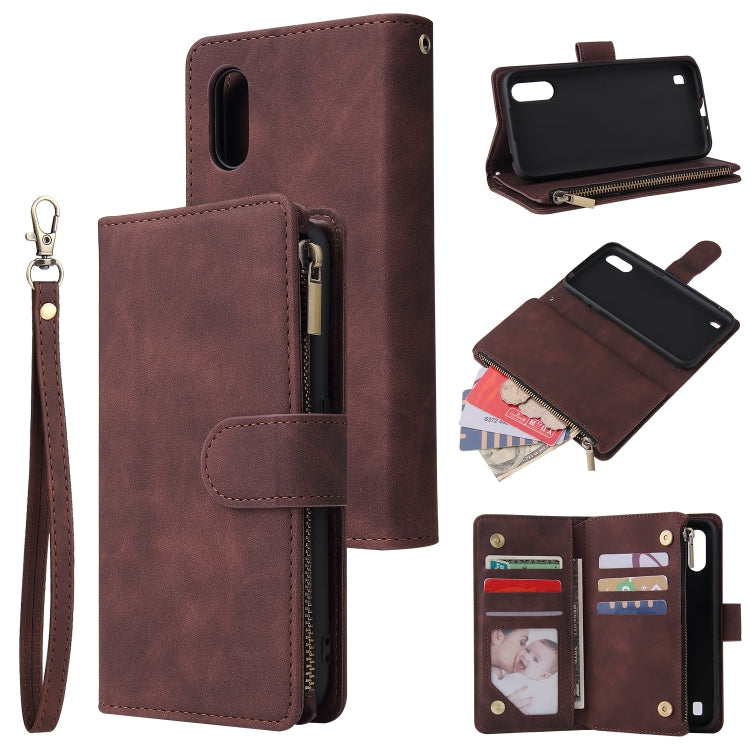 For Galaxy A01 Multifunctional Horizontal Flip Leather Case, with Card Slot & Holder & Zipper Wallet & Photo Frame