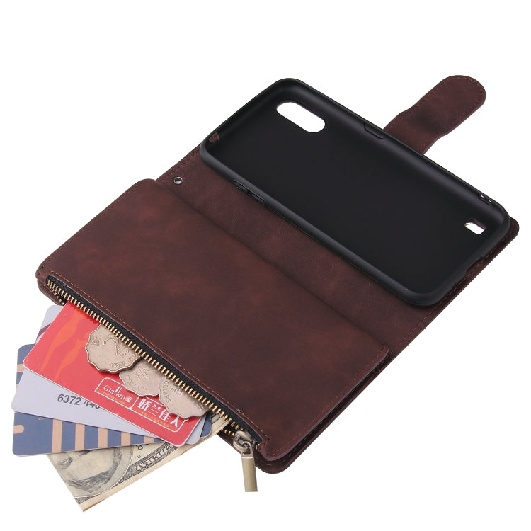For Galaxy A01 Multifunctional Horizontal Flip Leather Case, with Card Slot & Holder & Zipper Wallet & Photo Frame