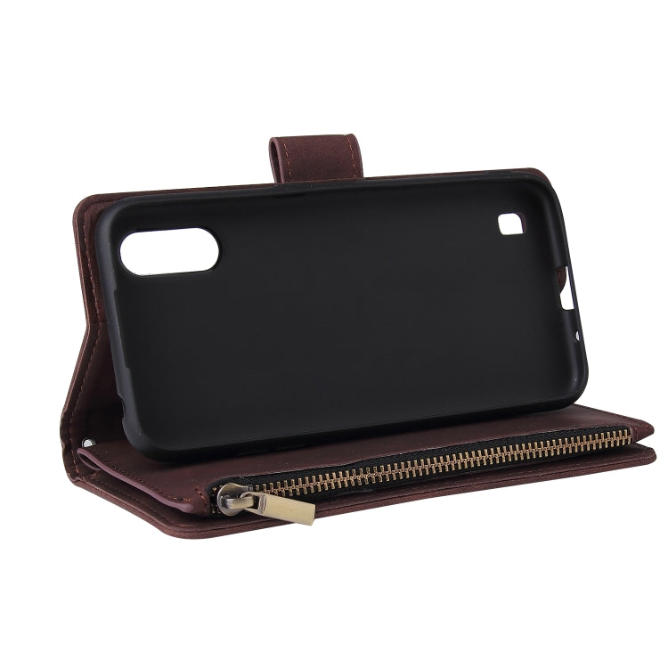 For Galaxy A01 Multifunctional Horizontal Flip Leather Case, with Card Slot & Holder & Zipper Wallet & Photo Frame
