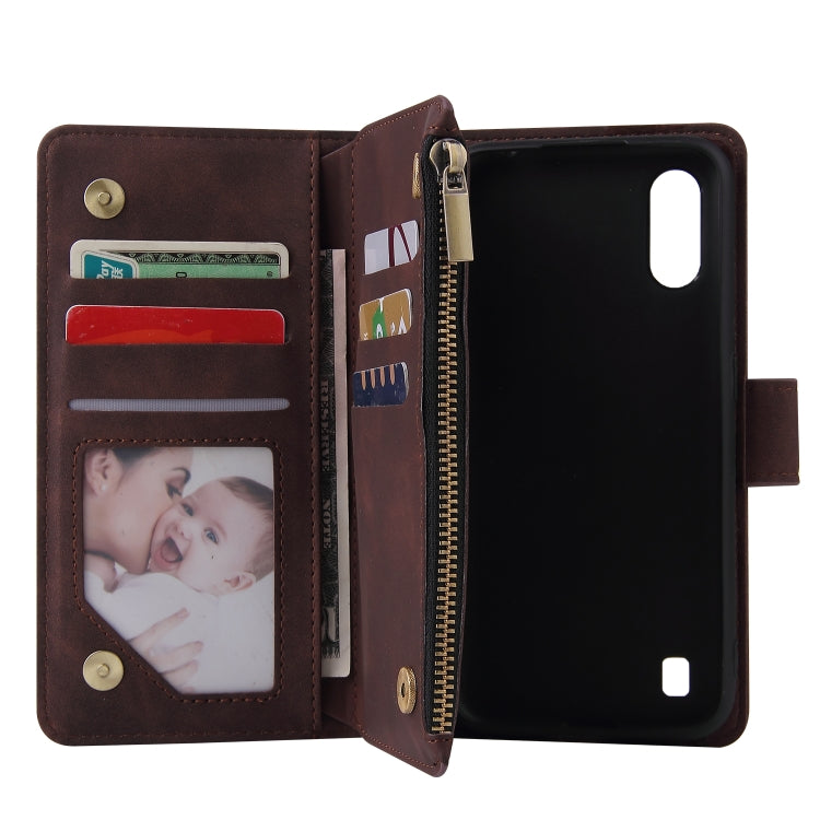 For Galaxy A01 Multifunctional Horizontal Flip Leather Case, with Card Slot & Holder & Zipper Wallet & Photo Frame
