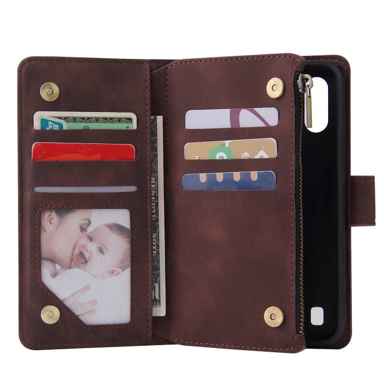 For Galaxy A01 Multifunctional Horizontal Flip Leather Case, with Card Slot & Holder & Zipper Wallet & Photo Frame