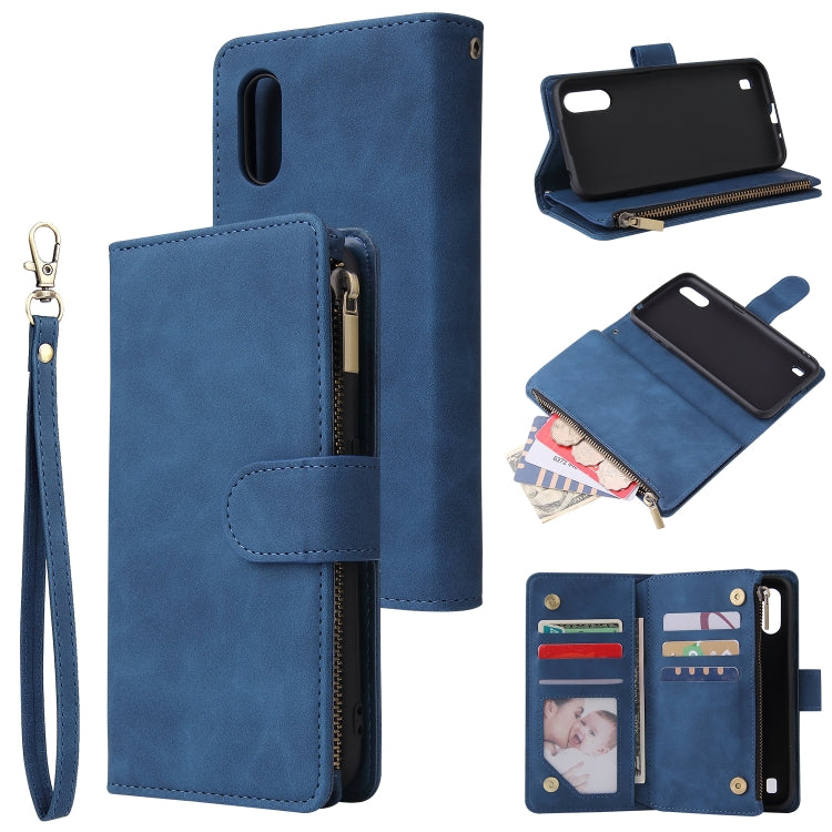 For Galaxy A01 Multifunctional Horizontal Flip Leather Case, with Card Slot & Holder & Zipper Wallet & Photo Frame