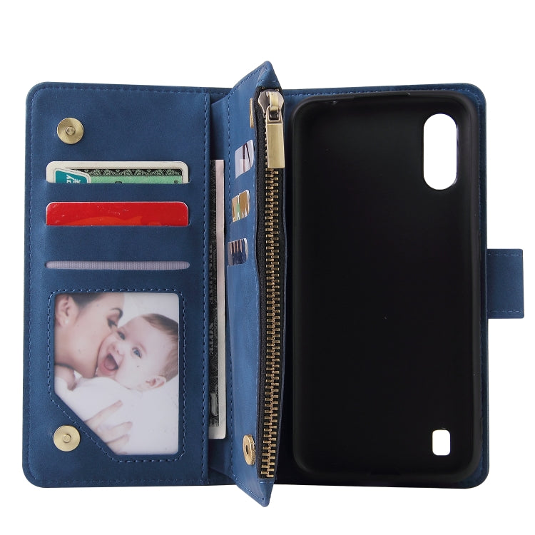 For Galaxy A01 Multifunctional Horizontal Flip Leather Case, with Card Slot & Holder & Zipper Wallet & Photo Frame