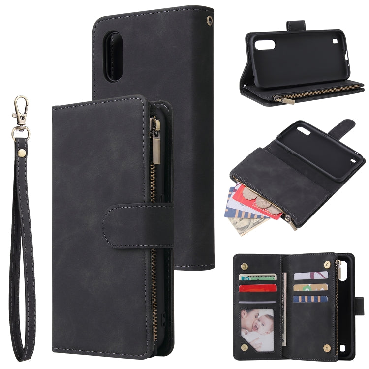 For Galaxy A01 Multifunctional Horizontal Flip Leather Case, with Card Slot & Holder & Zipper Wallet & Photo Frame