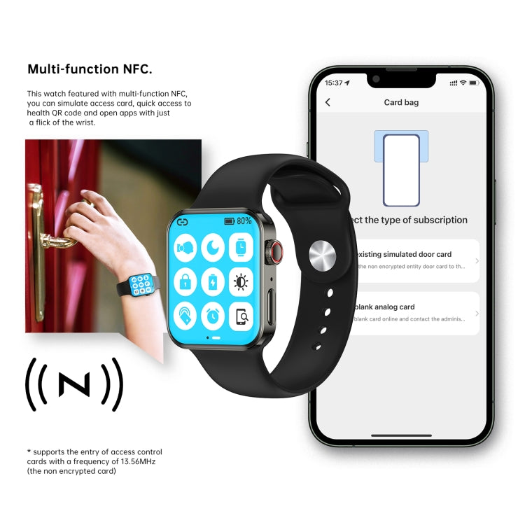 N76 Pro Max 1.92 inch Square Screen Smart Watch Supports Non-invasive Blood Glucose/Blood Oxygen Monitoring