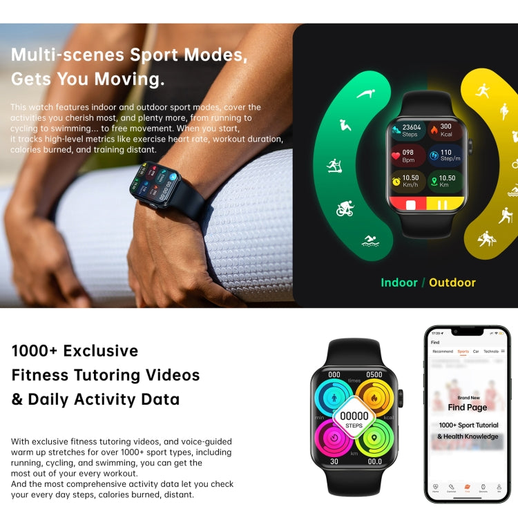 N76 Pro Max 1.92 inch Square Screen Smart Watch Supports Non-invasive Blood Glucose/Blood Oxygen Monitoring