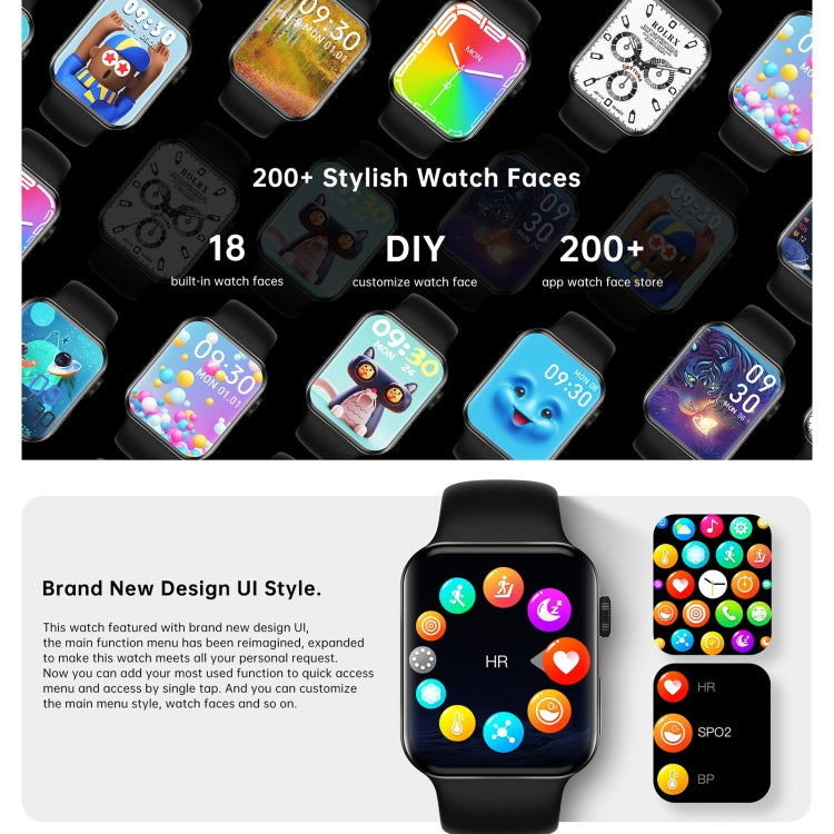 N76 Pro Max 1.92 inch Square Screen Smart Watch Supports Non-invasive Blood Glucose/Blood Oxygen Monitoring