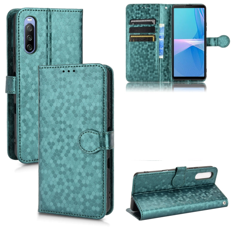 For Sony Xperia 10 III Honeycomb Dot Texture Leather Phone Case