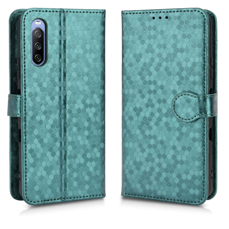 For Sony Xperia 10 III Honeycomb Dot Texture Leather Phone Case