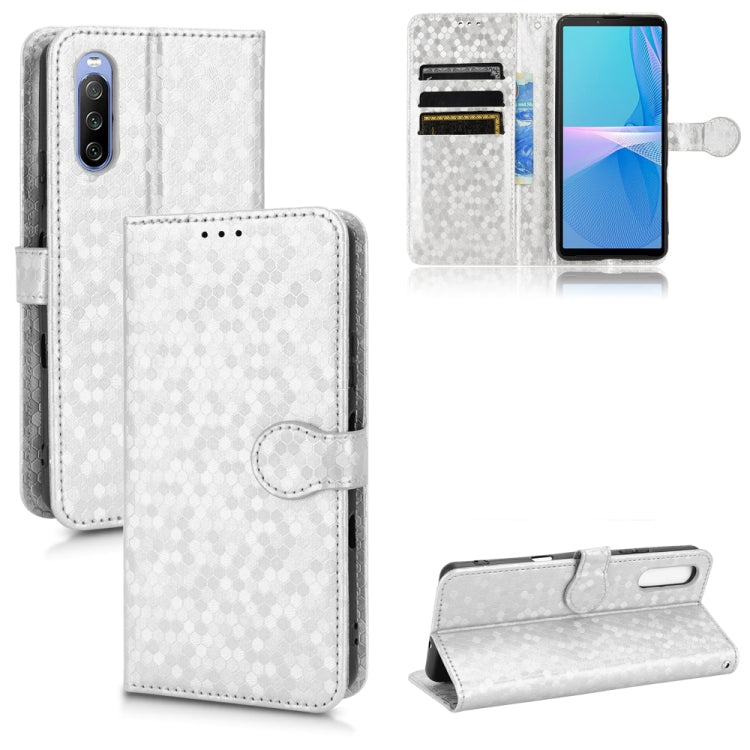 For Sony Xperia 10 III Honeycomb Dot Texture Leather Phone Case
