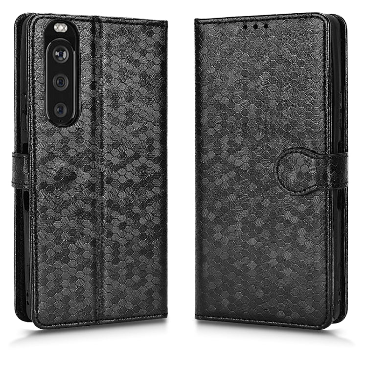 For Sony Xperia 1 III Honeycomb Dot Texture Leather Phone Case