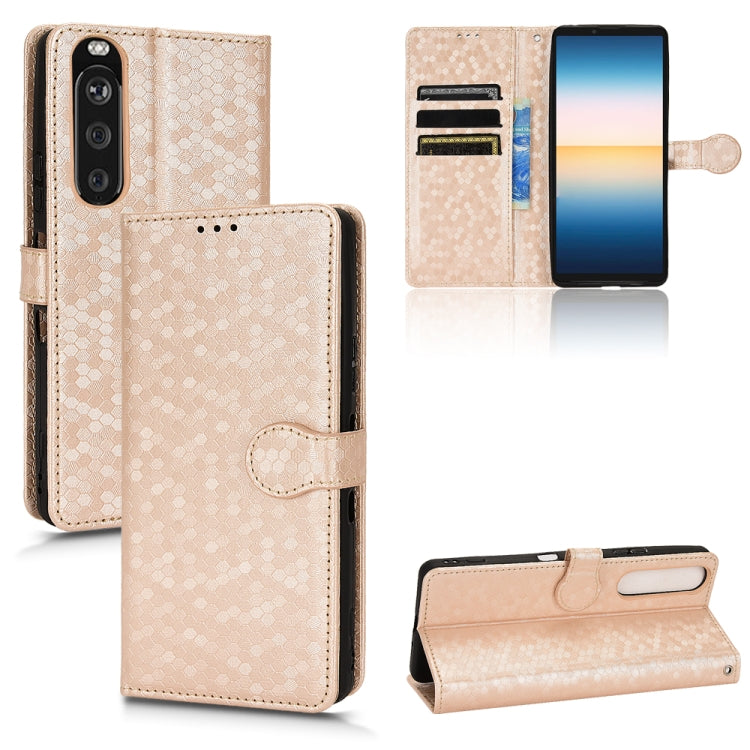 For Sony Xperia 1 III Honeycomb Dot Texture Leather Phone Case