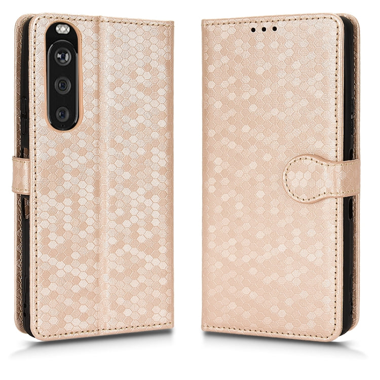 For Sony Xperia 1 III Honeycomb Dot Texture Leather Phone Case