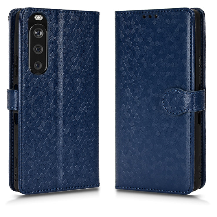 For Sony Xperia 1 III Honeycomb Dot Texture Leather Phone Case