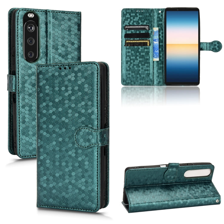For Sony Xperia 1 III Honeycomb Dot Texture Leather Phone Case