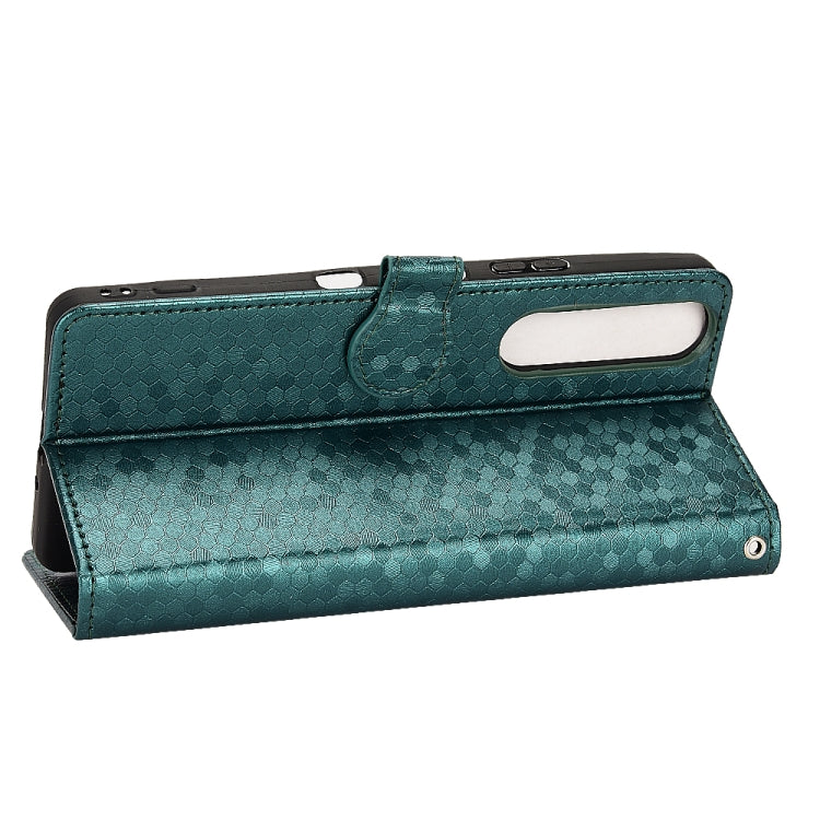For Sony Xperia 1 III Honeycomb Dot Texture Leather Phone Case