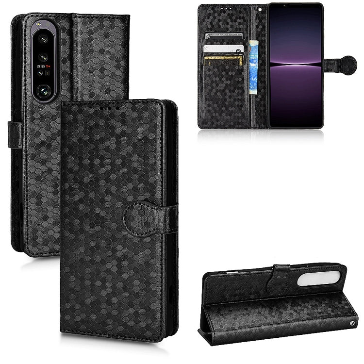 For Sony Xperia 1 IV Honeycomb Dot Texture Leather Phone Case