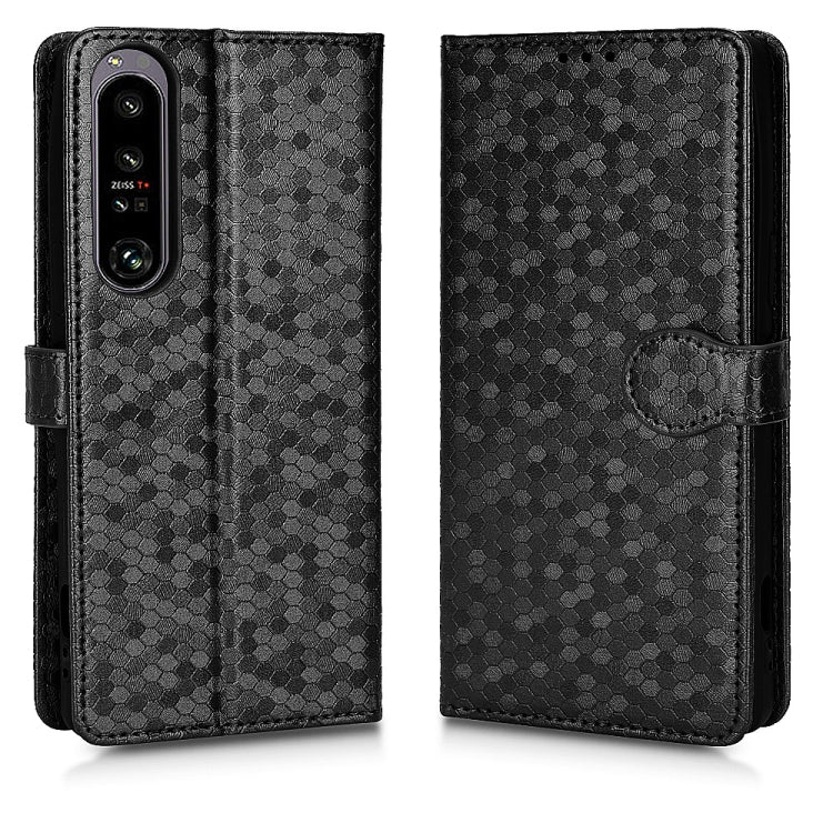 For Sony Xperia 1 IV Honeycomb Dot Texture Leather Phone Case