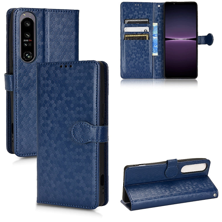 For Sony Xperia 1 IV Honeycomb Dot Texture Leather Phone Case